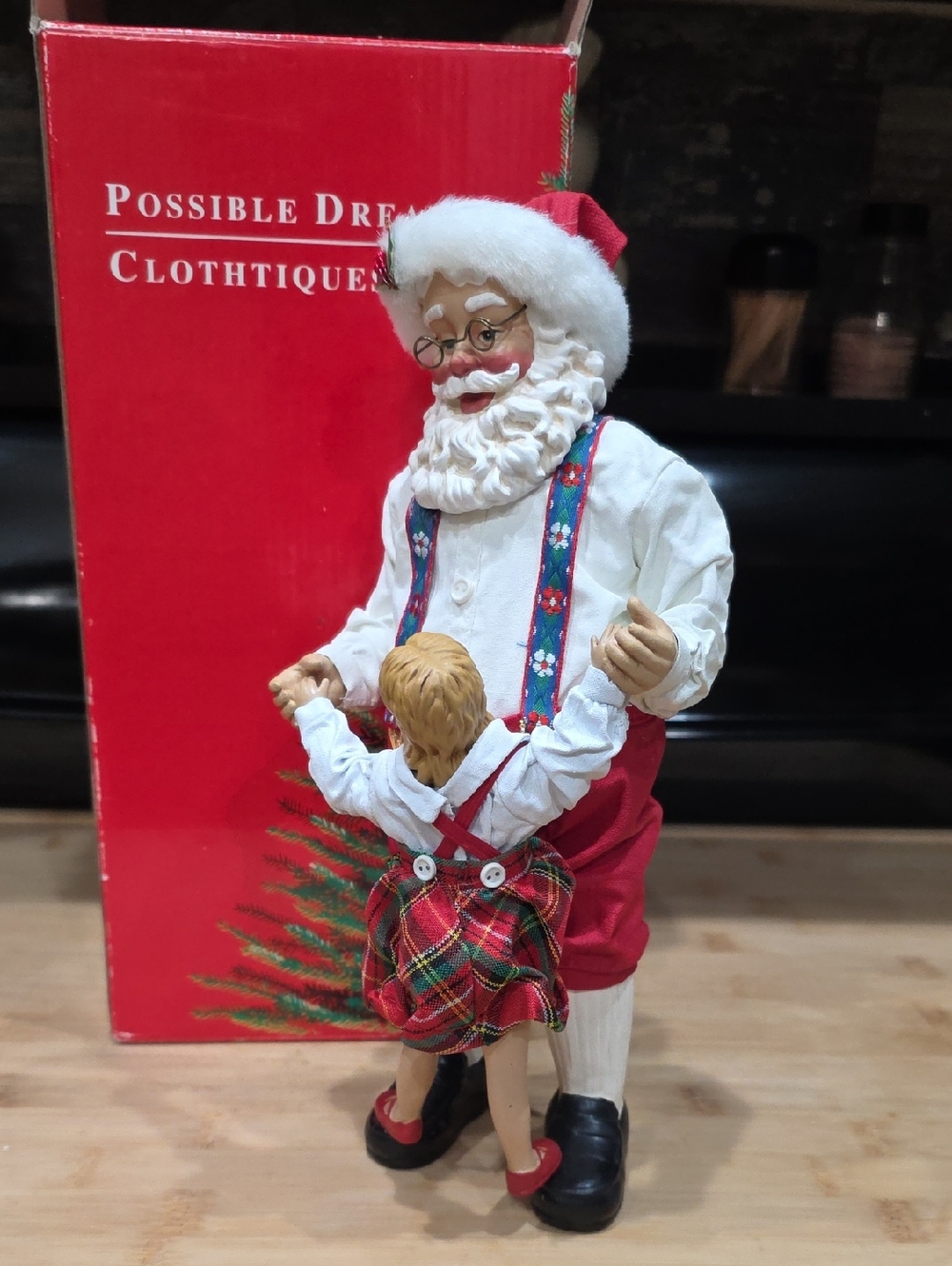 🎶Memories, Possible Dreams Santa with Child Holiday Figurine - Red & White.🎶